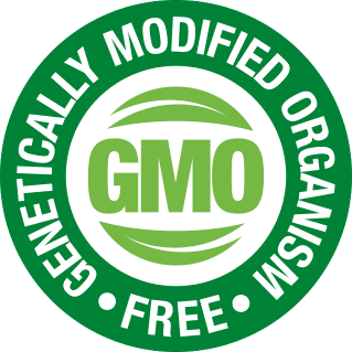 Non-GMO mark — BloodPril® carries a fully clean, GMO-free label